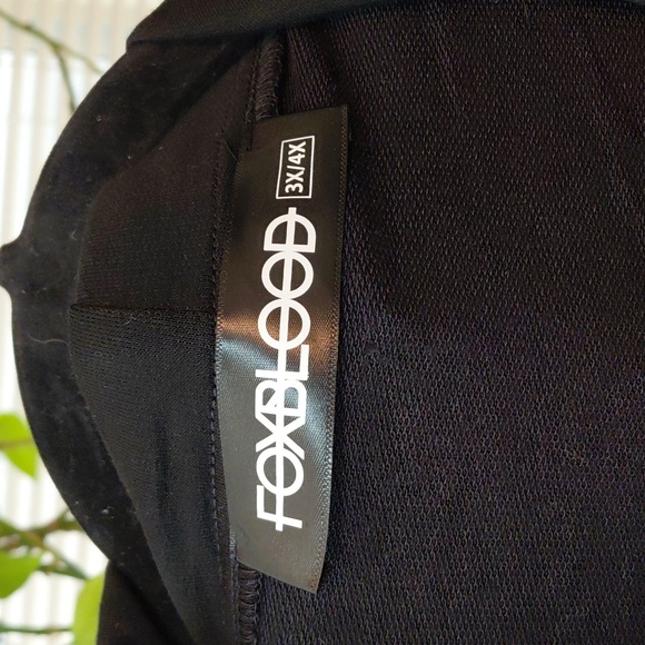 FOXBLOOD 3X WREN ASYMMETRICAL FLEECE CARDIGAN BLACK - Picture 4 of 9